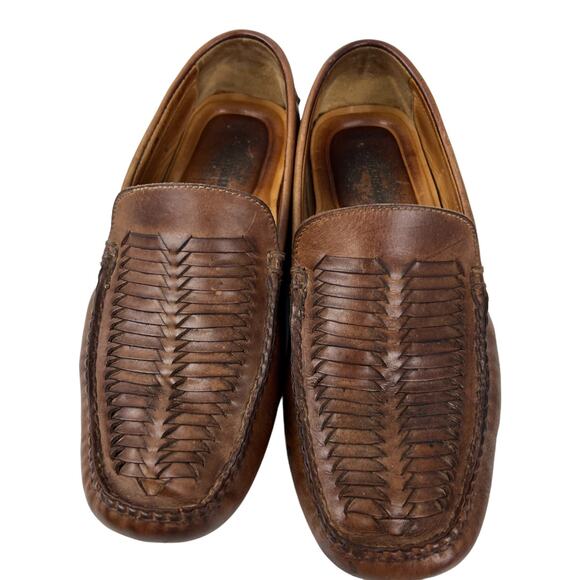 Johnston & Murphy Woven Leather Driving Loafers Size 8
